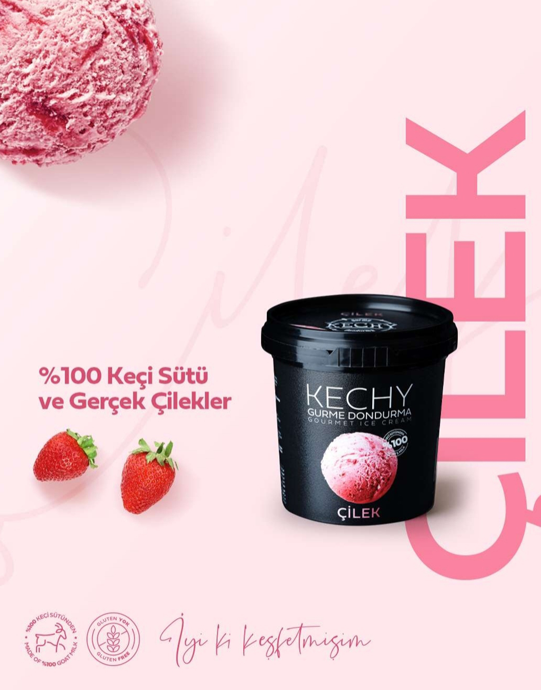 KECHY Gurme Dondurma Çilek
